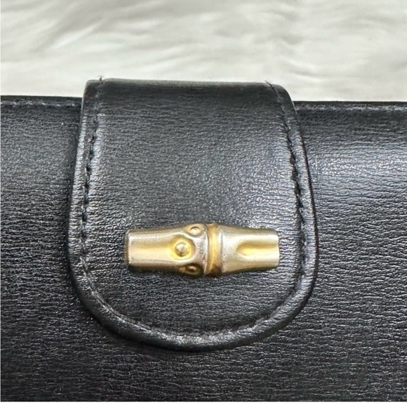 Longchamp Vintage Black Leather large Bi-Fold Coin Credit Card Wallet - Picture 12 of 12